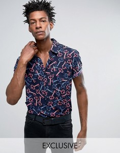 Темно-синяя рубашка классического кроя для вечеринок Reclaimed Vintage Inspired X Romeo & Juliet - Темно-синий