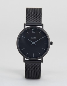 Черные часы с сетчатым браслетом CLUSE Minuit - Черный
