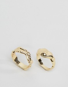 2 кольца с отделкой Monki - Золотой