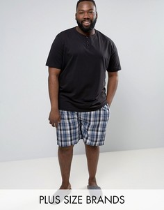 Пижама с черной футболкой и клетчатыми шортами Duke PLUS - Черный