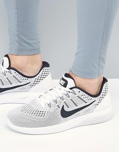 Белые кроссовки Nike Running Lunar Glide 8 843725-100 - Белый