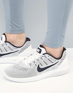 Белые кроссовки Nike Running Lunar Glide 8 843725-100 - Белый