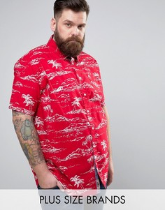 Красная рубашка с короткими рукавами и гавайским принтом Duke PLUS - Красный
