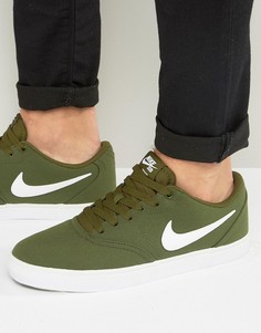 Зеленые парусиновые кроссовки Nike SB Check Solar 843896-311 - Зеленый