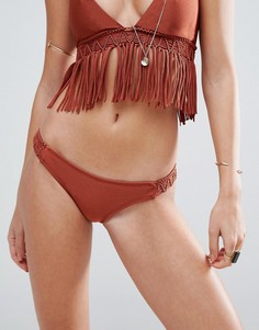 Плавки-бикини с плетением макраме по бокам ASOS - Коричневый