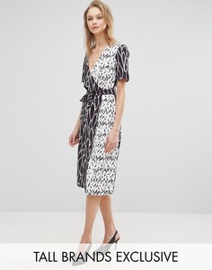 Платье с запахом и принтом Alter Tall - Мульти