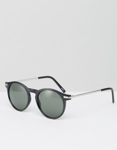 Солнцезащитные очки с металлическими дужками Monki - Черный