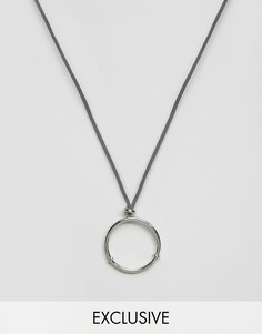 Серое ожерелье с подвеской-кольцом DesignB эксклюзивно для ASOS - Серый