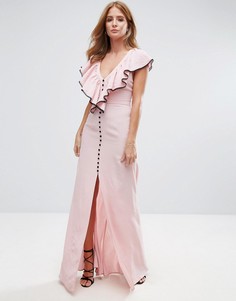 Платье макси с оборкой Millie Mackintosh - Розовый