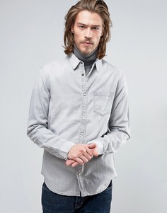 Джинсовая узкая рубашка AllSaints - Серый