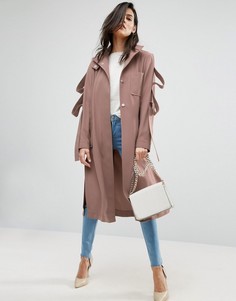 Легкое пальто с петлями на рукавах ASOS - Розовый