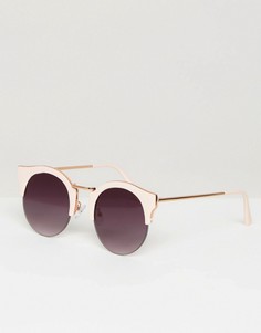 Круглые солнцезащитные очки с плоскими стеклами ASOS - Розовый