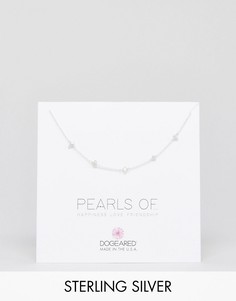 Серебряное ожерелье-чокер с жемчугом Dogeared Pearls of Happiness - Серебряный