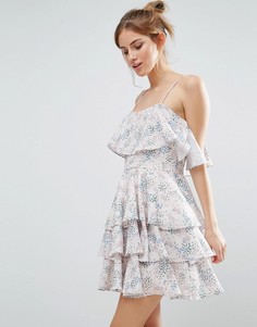 Платье с оборками и цветочным принтом The English Factory - Мульти