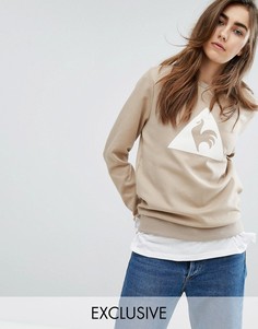 Бежевый свитшот с логотипом из флока Le Coq Sportif эксклюзивно для ASOS - Кремовый