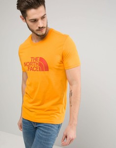 Свободная оранжевая футболка с большим логотипом The North Face - Оранжевый