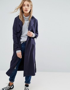 Легкое пальто с поясом New Look - Синий