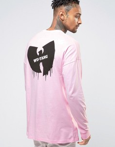 Oversize-лонгслив с принтом на груди и спине ASOS Wu Tang Clan - Розовый