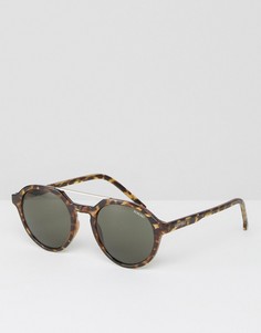 Круглые солнцезащитные очки в черепаховой оправе Komono Harper - Коричневый