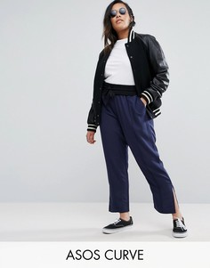 Тканые брюки в спортивном стиле ASOS CURVE - Темно-синий