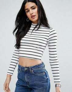 Укороченный лонгслив в рубчик ASOS - Мульти