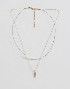 Ожерелье с шевронной отделкой и завязками Nylon - Золотой