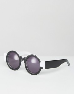 Черно-белые солнцезащитные очки House of Holland - Черный