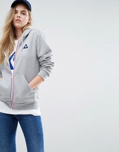 Худи бойфренда с трехцветной молнией Le Coq Sportif - Серый