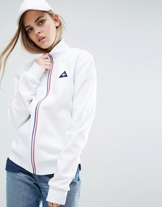 Трикотажный бомбер с трехцветной молнией Le Coq Sportif - Белый