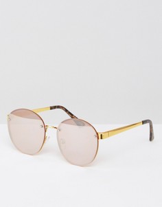 Круглые солнцезащитные очки с зеркальными стеклами ASOS - Золотой