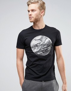 Черная узкая футболка с фольгированной отделкой PS by Paul Smith - Черный