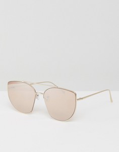 Солнцезащитные очки в металлической оправе с планкой ASOS - Золотой