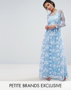 Премиум-платье макси с отделкой True Decadence Petite - Синий