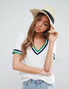 Соломенная шляпа с необработанным краем ASOS - Коричневый