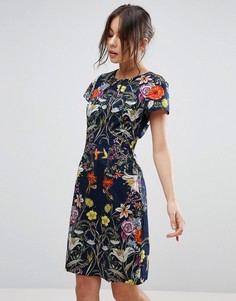 Платье с цветочным принтом Uttam Boutique - Темно-синий