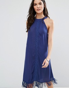 Пляжное платье мини с высокой горловиной Anmol - Темно-синий