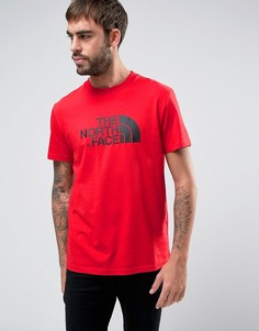 Красная футболка с большим логотипом The North Face - Красный