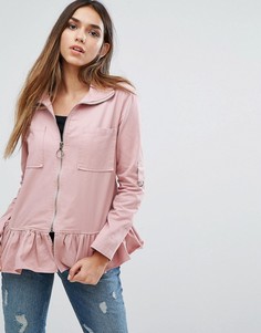 Куртка с оборкой по краю Missguided - Розовый
