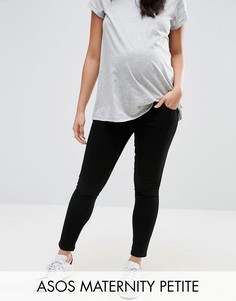 Черные джинсы скинни с поддерживающей вставкой ASOS MATERNITY PETITE Ridley - Черный