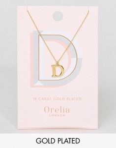 Позолоченное ожерелье с буквой D Orelia - Золотой