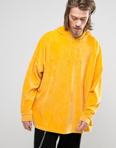 Желтый свободный велюровый худи ASOS - Желтый