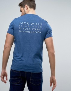 Насыщенно-синяя футболка с логотипом на спине Jack Wills Westmore - Синий