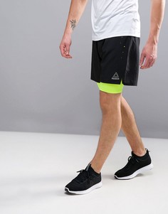 Черные беговые шорты 2-в-1 Reebok BK7347 - Черный