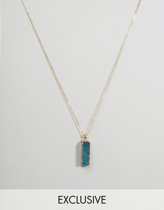 Ожерелье с кварцевым камнем Reclaimed Vintage Inspired - Золотой