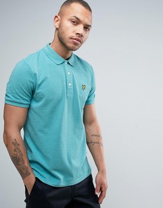 Зеленое меланжевое поло классического кроя из пике с логотипом-орлом Lyle & Scott - Зеленый