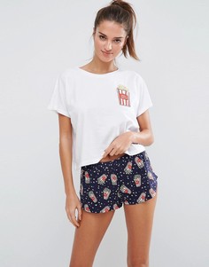 Пижама с футболкой и шортами ASOS - Мульти