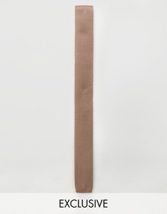 Трикотажный узкий галстук с прямыми краями Noak - Светло-серый