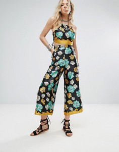 Укороченные брюки с цветочным принтом в стиле ретро Glamorous - Мульти