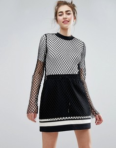 Сетчатый лонгслив Monki - Черный