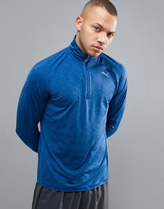 Синий свитшот с короткой молнией Puma Running 51501102 - Синий